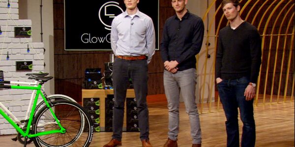 Markus Wanning, Stefan Wanning und Andreas Wanning bei ihrem Pitch für Glow Garage am Set von