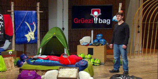 Markus Wiesböck bei seinem Pitch für Grüezi Bag am Set von