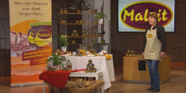 Stefanie Tomljanovic bei ihrem Pitch für Malzit am Set von